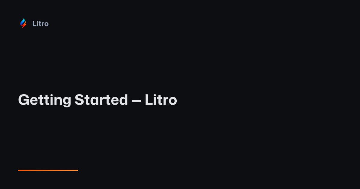 Getting Started — Litro