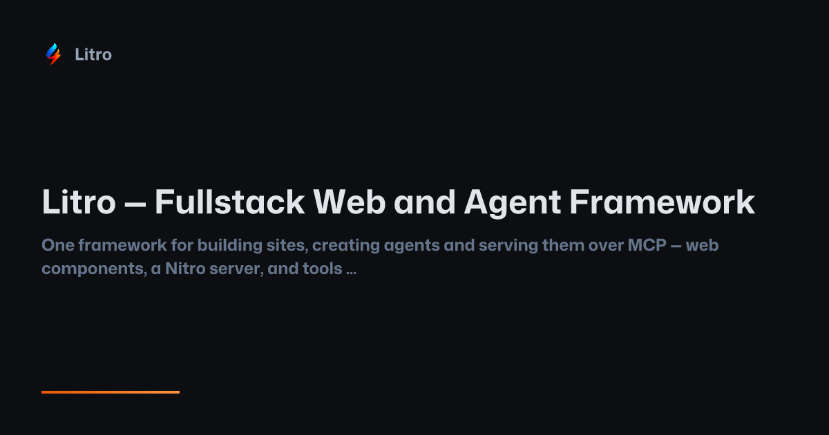 Litro — Fullstack Web Component Framework
